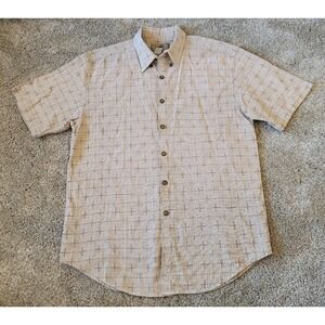 The Territory Ahead Short Sleeve Button Textured Plaid Shirt Size Large Colorful